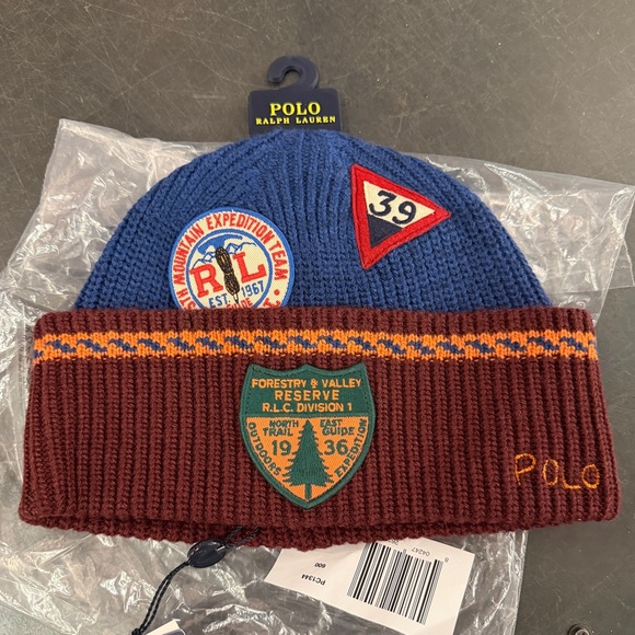 Polo Ralph Lauren Expedition Patch Beanie | Red Multi, OS, $88.00 MSRP, - Picture 10 of 12